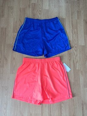 Be Inspired Bundle Neon Orange & Blue Performance Wicking Athletic Shorts Size M